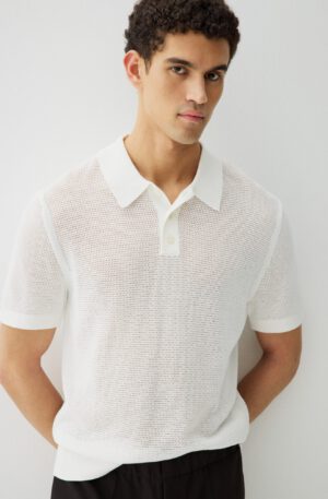 regular fit hole knit polo shirt