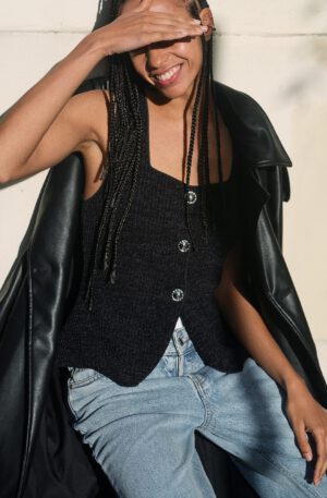 textured jersey vest