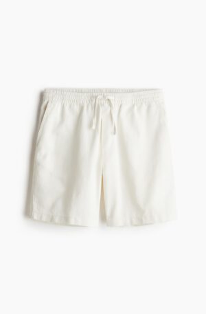 relaxed fit linen blend shorts