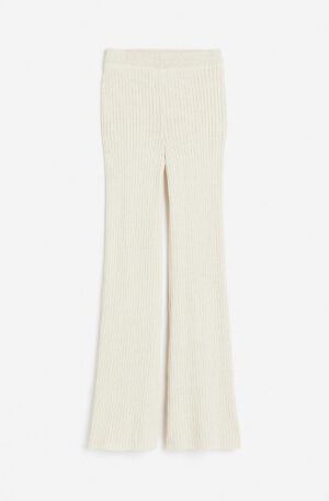 flared rib knit pants